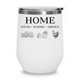 Home Stead School Grown Flowers Book Chicken Wine Tumbler Home Stead School Grown Flowers Book Chicken Wine Tumbler