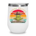 Howdy Reader Frog Reading Book Vintage Wine Tumbler