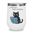 Just One More Chapter Bookworm Cat Book Lover Wine Tumbler