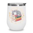 I Just Want To Read Books And Pet Cats Cat And Book Wine Tumbler