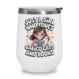 Kawaii Cat And Books Just A Girl Who Loves Both Wine Tumbler