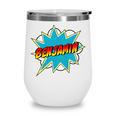 Kids Boys Benjamin Name Personalized Superhero Comic Book Wine Tumbler