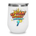 Kids Ka-Blam 7 Year Old Boys 7th Birthday Comic Book Super Hero Wine Tumbler