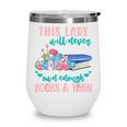 THIS LADY Will Never Own Enough BOOKS & YARN Wine Tumbler THIS LADY Will Never Own Enough BOOKS & YARN Wine Tumbler