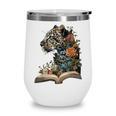 Leopard Book Flower Wine Tumbler
