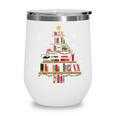 Library Books Christmas Tree Teacher Xmas Snowflake Wine Tumbler Library Books Christmas Tree Teacher Xmas Snowflake Wine Tumbler