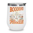 Library Halloween Book Lover Ghost With Books Wine Tumbler Library Halloween Book Lover Ghost With Books Wine Tumbler