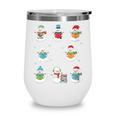Literary Winter Reading Snowmen Cozy Book Lover Pattern Wine Tumbler Literary Winter Reading Snowmen Cozy Book Lover Pattern Wine Tumbler