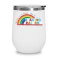 Take A Look A Book Vintage Reading Librarian Rainbow Wine Tumbler