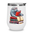 Manatee Reading Books Matching Bookworm Readers Librarian Wine Tumbler Manatee Reading Books Matching Bookworm Readers Librarian Wine Tumbler