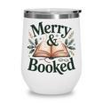 Merry And Booked Holiday Reading Winter Book Lover Premium Tri-Blend Wine Tumbler