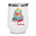 Merry Bookmas Book Christmas Tree Lights Xmas Men Women Kids Wine Tumbler