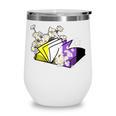 Non-Binary Book Lover Nonbinary Daisy LGBT Reading Pride Wine Tumbler