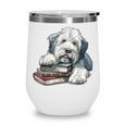 Old English Sheepdog Books Reading Dog Breed Graphic Wine Tumbler Old English Sheepdog Books Reading Dog Breed Graphic Wine Tumbler
