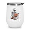 One More Chapter Skeleton Reading Books Lovers Readers Wine Tumbler