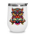 Owl With Glasses And Book Reading Wine Tumbler Owl With Glasses And Book Reading Wine Tumbler