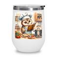 Owl Learning To Cook With Cookbook Chef Apron Stove Cooking Wine Tumbler