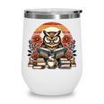 Owl Reading Books Book Library Bookworm Wine Tumbler Owl Reading Books Book Library Bookworm Wine Tumbler