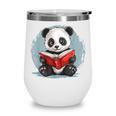 Panda With Book For Reading Enthusiasts Wine Tumbler