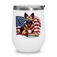 Patriotic German Shepherd Dog Books Baseball American Flag Wine Tumbler Patriotic German Shepherd Dog Books Baseball American Flag Wine Tumbler