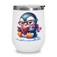 Penguin Reading a Book Animal Wine Tumbler