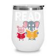 Pig Elephant Reading Cute Book Lover Bookworm Boys Girls Kid Wine Tumbler