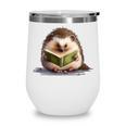 Porcupine Reading Book Hedgehog Book Lover Wine Tumbler Porcupine Reading Book Hedgehog Book Lover Wine Tumbler