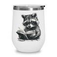 Raccoon With Book Cute Raccoons Reading Books Wine Tumbler Raccoon With Book Cute Raccoons Reading Books Wine Tumbler