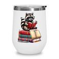 Raccoon Reading Books Matching Bookworm Readers Librarian Wine Tumbler