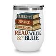 Read Blue Liberty Books July 4th Independence Wine Tumbler