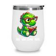 Readasaurus Reading Dinosaur Book Reader Bookworm Wine Tumbler