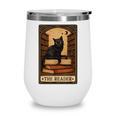 The Reader Cat Book Reading Halloween Tarot Card Wine Tumbler