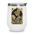 The Reader Tarot Card Book Lover Skeleton Reading Book Wine Tumbler