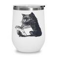 Reading Cat Cat Book Lover Wine Tumbler