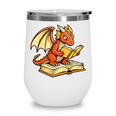 Reading Dragon Book Lover Bookworm Reader Wine Tumbler