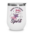 Reading Is My Favorite Sport Saying Cat And Book Lover Wine Tumbler