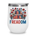 Reading Freadom Freedom Book Lover 4th Of July Men Women Wine Tumbler