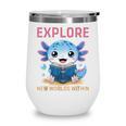 Readsolotl Kawaii Axolotl Book Lover Reading Wine Tumbler