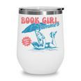 Retro Book Girl Summer Beach Vacation For Book Lover Wine Tumbler