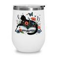 Retro Cute Cat Floral Book Librarian Vintage Floral Cat Book Wine Tumbler Retro Cute Cat Floral Book Librarian Vintage Floral Cat Book Wine Tumbler