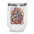 Retro Floral Red & Booked Library Reading 4th Of July Wine Tumbler Retro Floral Red & Booked Library Reading 4th Of July Wine Tumbler