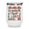 Retro Ghost Reading Book Teacher Librarian Bookish Christmas Wine Tumbler