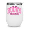 Retro Pink Coquette Bow Valentine Book Lover Varsity Wine Tumbler Retro Pink Coquette Bow Valentine Book Lover Varsity Wine Tumbler