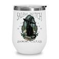 Salem Witch Book Club Cat Reading Witchy Halloween Men Wine Tumbler