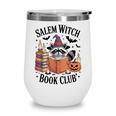 Salem WItch Book Club Halloween Raccoon Witch Reading Book Wine Tumbler Salem WItch Book Club Halloween Raccoon Witch Reading Book Wine Tumbler