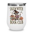 Salem Witch Book Club Raccoon Reading Wine Tumbler