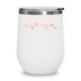 School Librarian Valentines Day Daisy Library Book Lover Premium Wine Tumbler