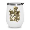 Skeleton Book Floral Skull Halloween Teacher Costume Wine Tumbler Skeleton Book Floral Skull Halloween Teacher Costume Wine Tumbler