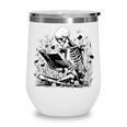 Skeleton Skull Halloween Book Reading Books Lover Teacher Wine Tumbler