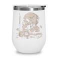 Skull Books Flowers Goth Reader Grunge Dark Alt Aesthetic Wine Tumbler